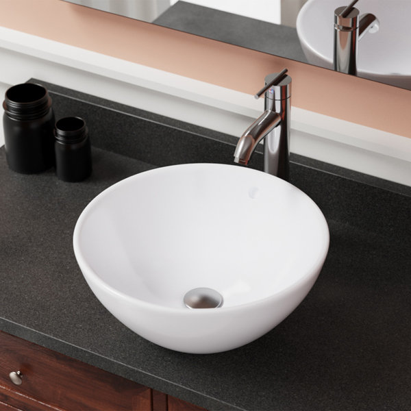 MRDirect Vitreous China Circular Vessel Bathroom Sink with Overflow